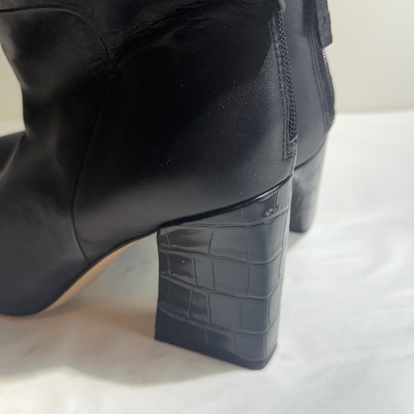 Franco Sarto Black Leather heeled Ankle Boots women’s 9.5 - Picture 4 of 9